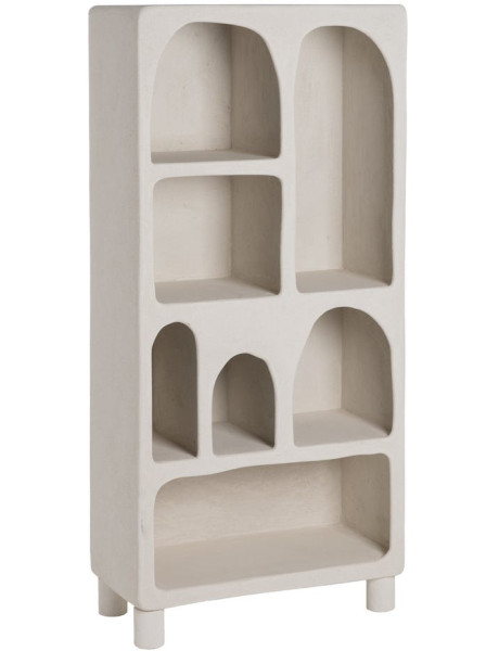 Bibliothèque blanche à niches arrondies en MDF 80x38x170 cm Wilma Ixia - 1