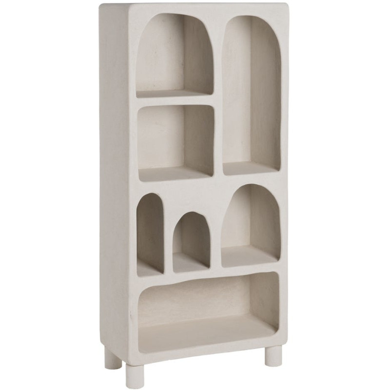 Bibliothèque blanche à niches arrondies en MDF 80x38x170 cm Wilma Ixia - 1