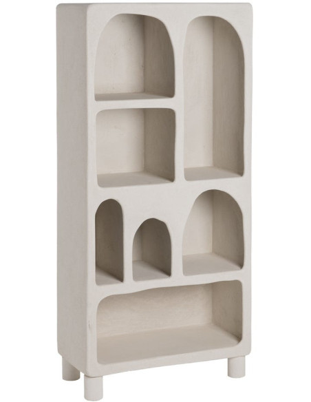 Bibliothèque blanche à niches arrondies en MDF 80x38x170 cm Wilma Ixia - 1