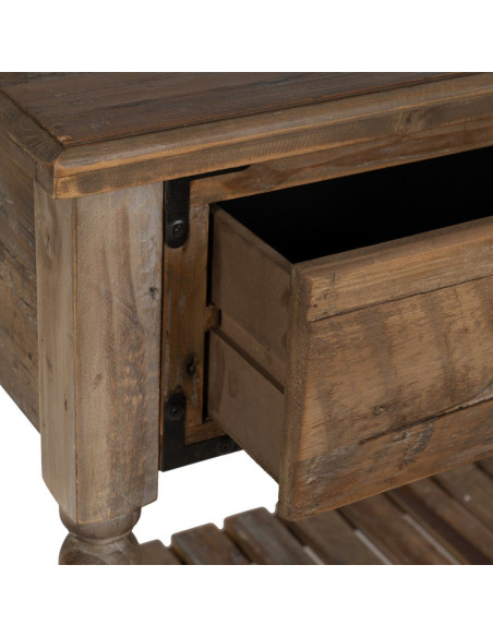Console drapier 3 tiroirs en sapin brun 184,5 cm Ervenano Ixia - 6