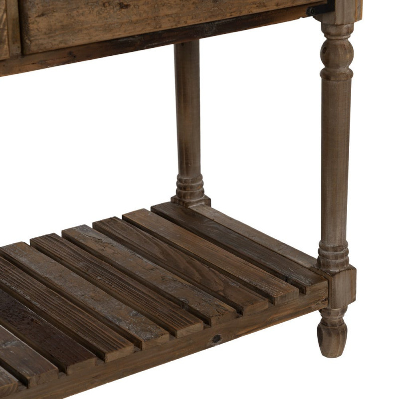 Console drapier 3 tiroirs en sapin brun 184,5 cm Ervenano Ixia - 8