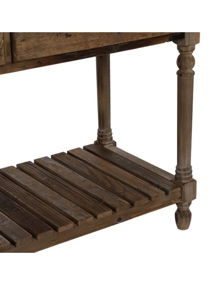 Console drapier 3 tiroirs en sapin brun 184,5 cm Ervenano Ixia - 8