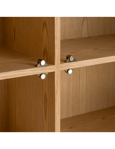 Buffet haut 4 portes chêne naturel 135x40x150 cm Cabinet Ixia - 3