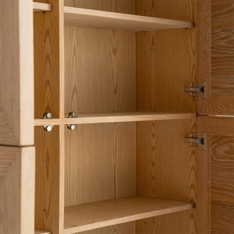 Buffet haut 4 portes chêne naturel 135x40x150 cm Cabinet Ixia - 5