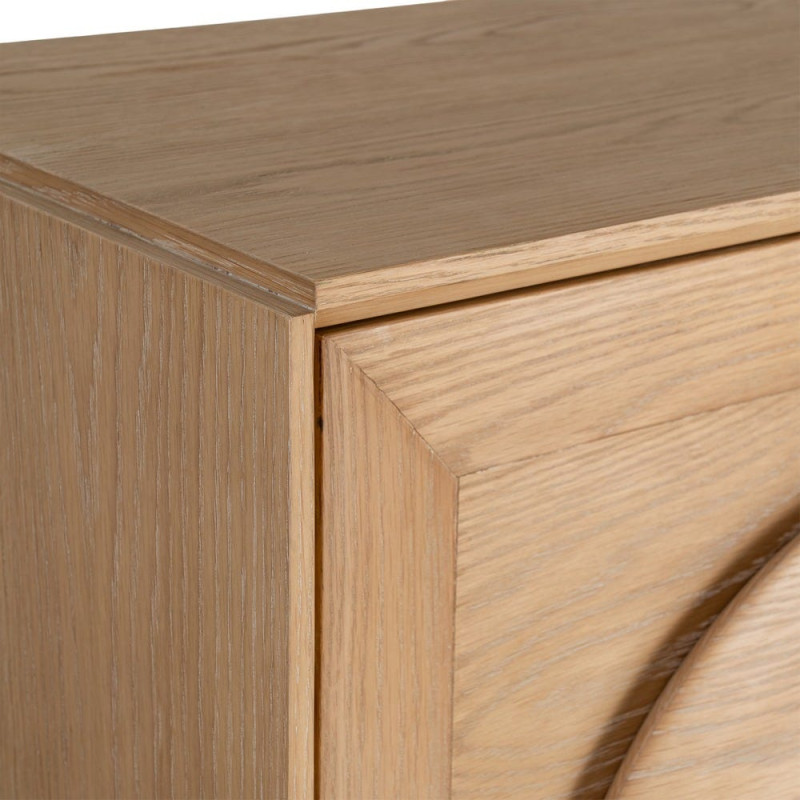 Buffet haut 4 portes chêne naturel 135x40x150 cm Cabinet Ixia - 8
