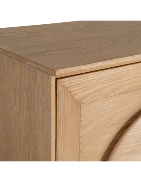 Buffet haut 4 portes chêne naturel 135x40x150 cm Cabinet Ixia - 8