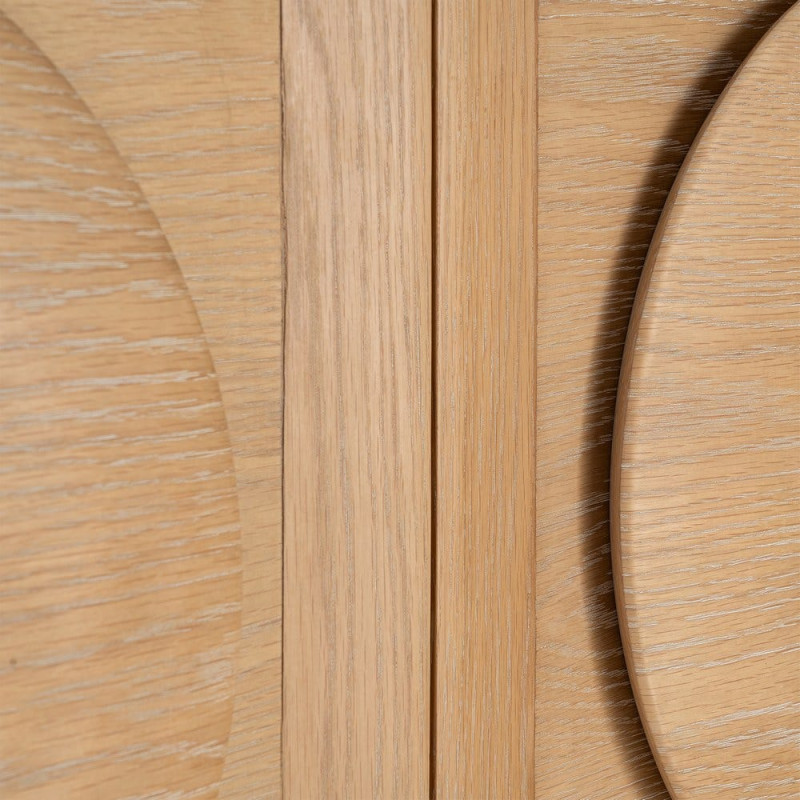 Buffet haut 4 portes chêne naturel 135x40x150 cm Cabinet Ixia - 9
