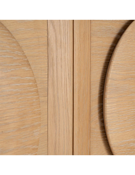 Buffet haut 4 portes chêne naturel 135x40x150 cm Cabinet Ixia - 9