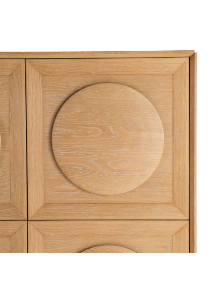 Buffet haut 4 portes chêne naturel 135x40x150 cm Cabinet Ixia - 10