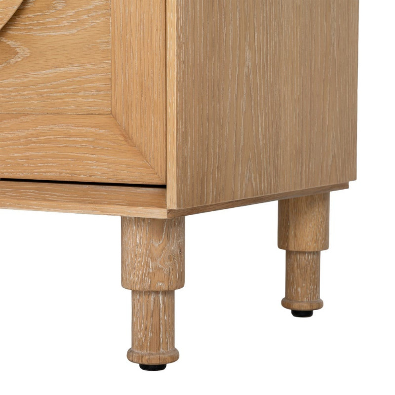 Buffet haut 4 portes chêne naturel 135x40x150 cm Cabinet Ixia - 11
