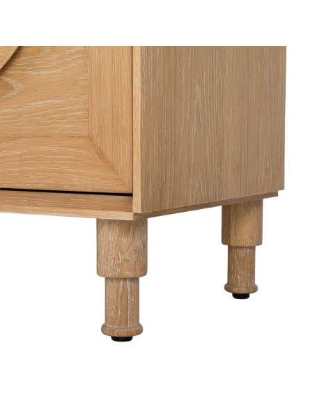 Buffet haut 4 portes chêne naturel 135x40x150 cm Cabinet Ixia - 11