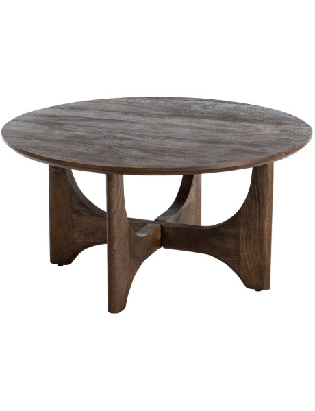 Table basse ronde bois de manguier brun 90 cm Zarelora Ixia - 1