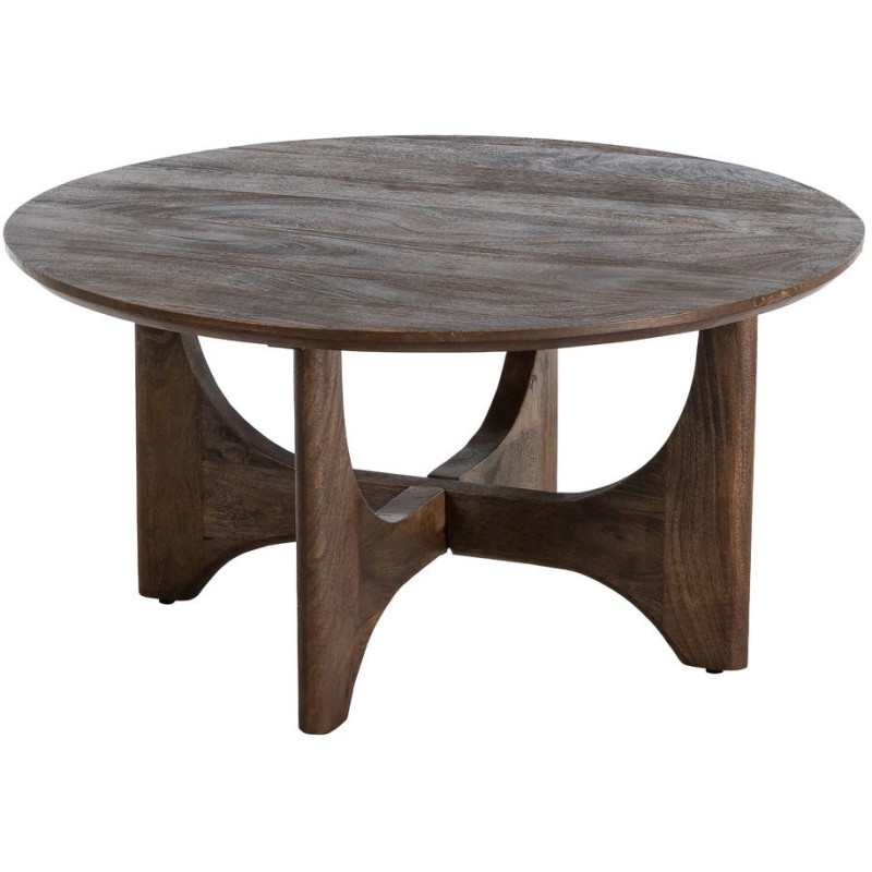 Table basse ronde bois de manguier brun 90 cm Zarelora Ixia - 1