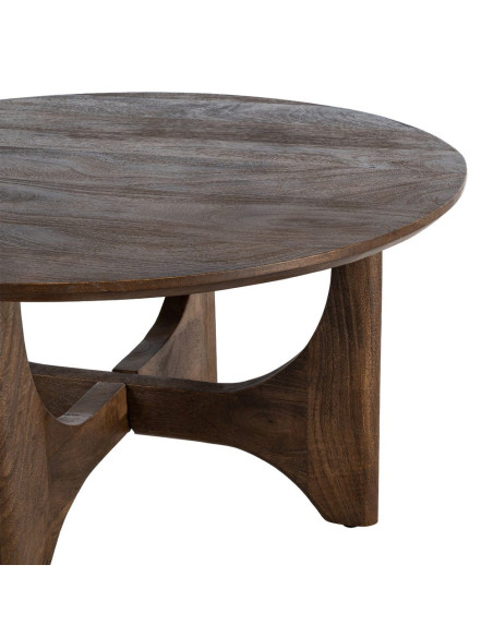 Table basse ronde bois de manguier brun 90 cm Zarelora Ixia - 3
