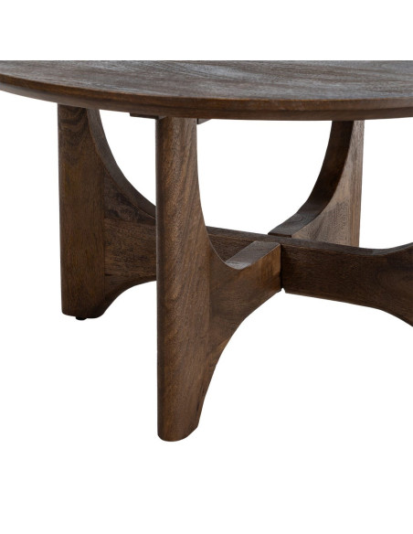 Table basse ronde bois de manguier brun 90 cm Zarelora Ixia - 5