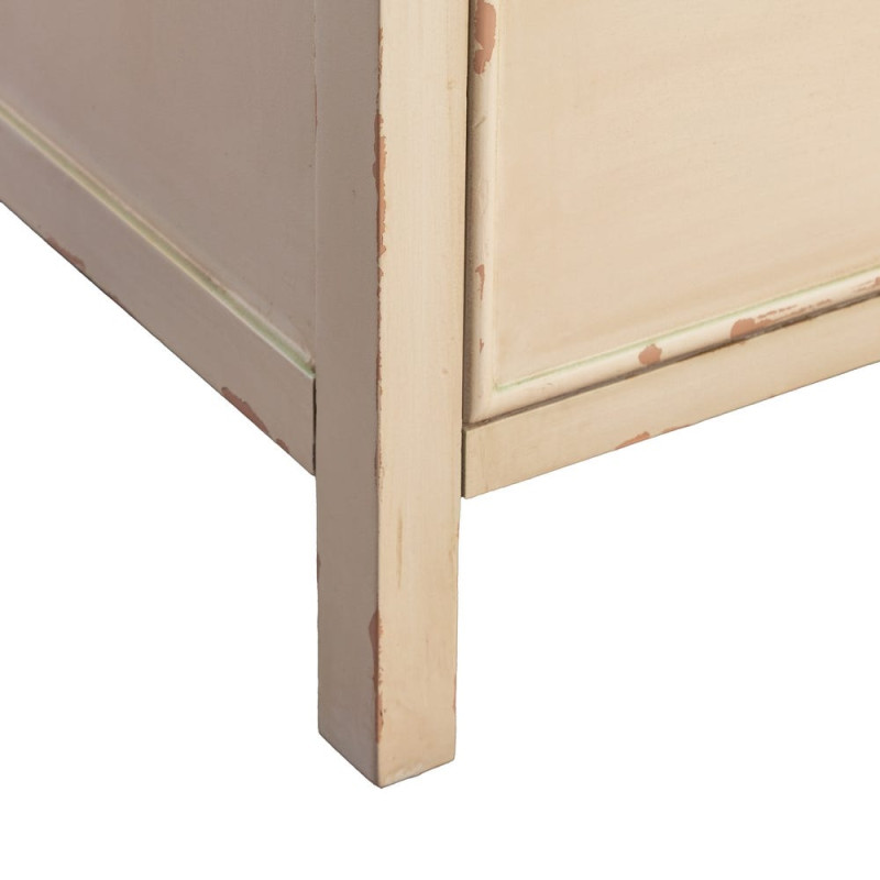 Table de chevet 3 tiroirs blanc cassé en sapin 65x40x65 cm Harelina Ixia - 4