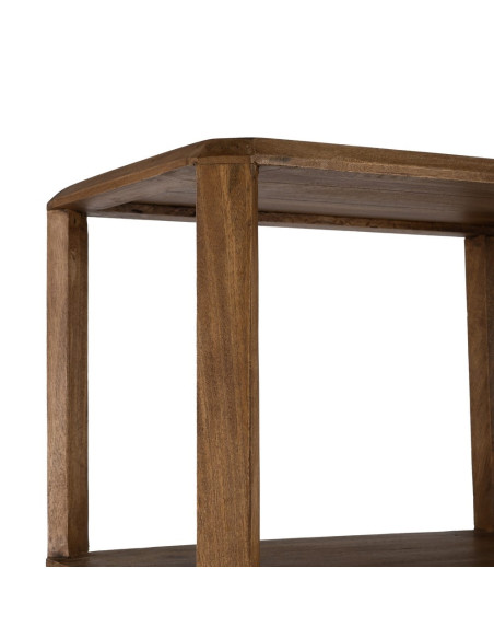 Bibliothèque ouverte 5 niveaux en manguier brun 115x42x195 cm Arelina Ixia - 2