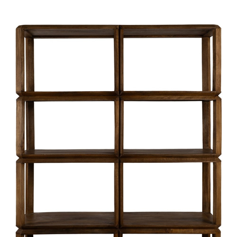 Bibliothèque ouverte 5 niveaux en manguier brun 115x42x195 cm Arelina Ixia - 3