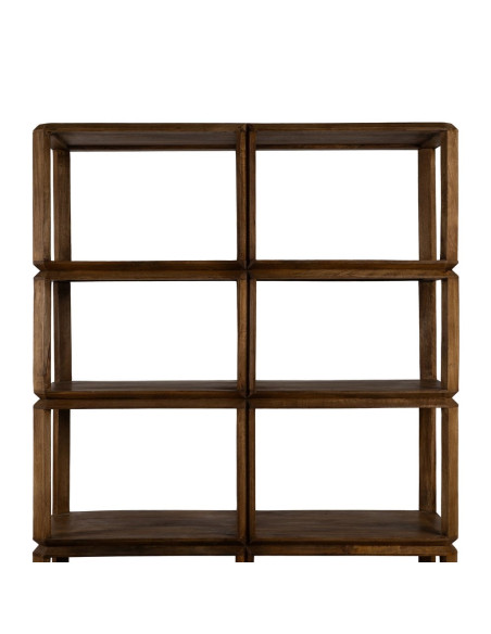 Bibliothèque ouverte 5 niveaux en manguier brun 115x42x195 cm Arelina Ixia - 3