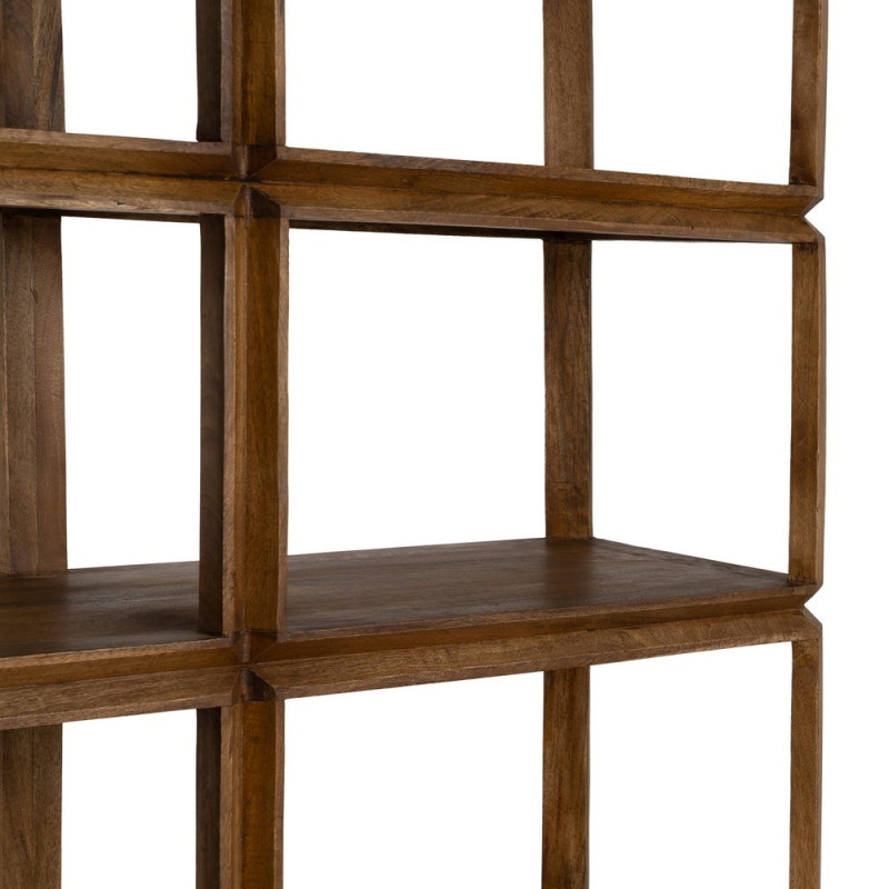 Bibliothèque ouverte 5 niveaux en manguier brun 115x42x195 cm Arelina Ixia - 4