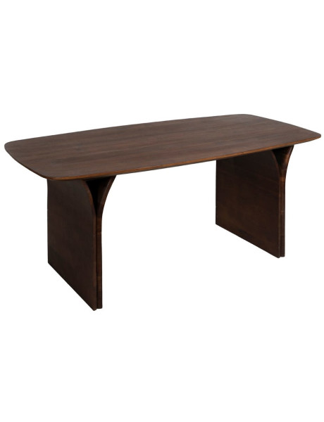 Table à manger 6 personnes en acacia brun 180x90 cm Farenisa Ixia - 1