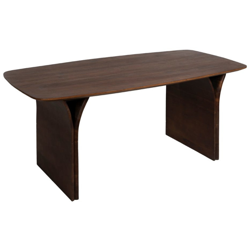 Table à manger 6 personnes en acacia brun 180x90 cm Farenisa Ixia - 1