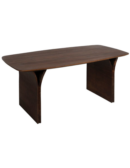 Table à manger 6 personnes en acacia brun 180x90 cm Farenisa Ixia - 1