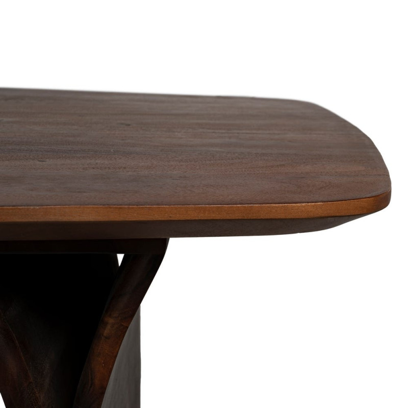 Table à manger 6 personnes en acacia brun 180x90 cm Farenisa Ixia - 4