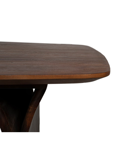Table à manger 6 personnes en acacia brun 180x90 cm Farenisa Ixia - 4