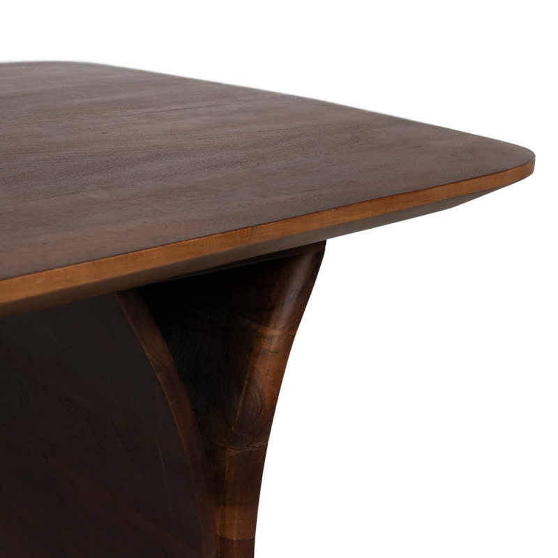 Table à manger 6 personnes en acacia brun 180x90 cm Farenisa Ixia - 5