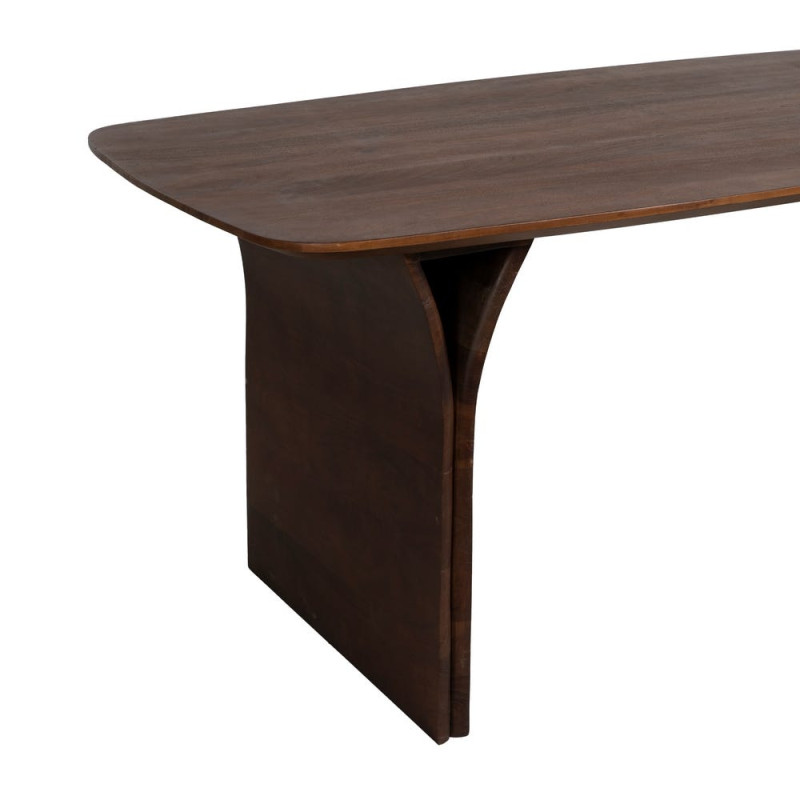 Table à manger 6 personnes en acacia brun 180x90 cm Farenisa Ixia - 6