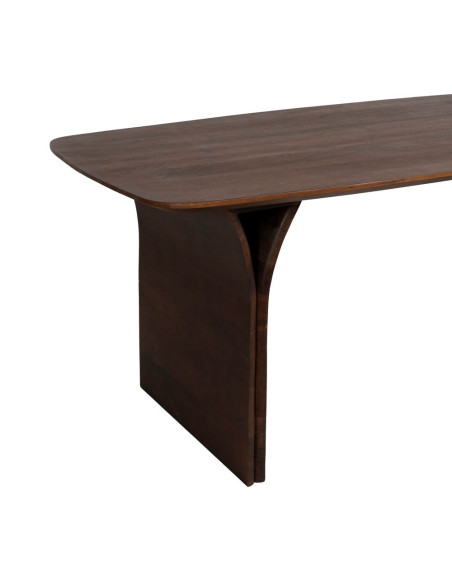 Table à manger 6 personnes en acacia brun 180x90 cm Farenisa Ixia - 6