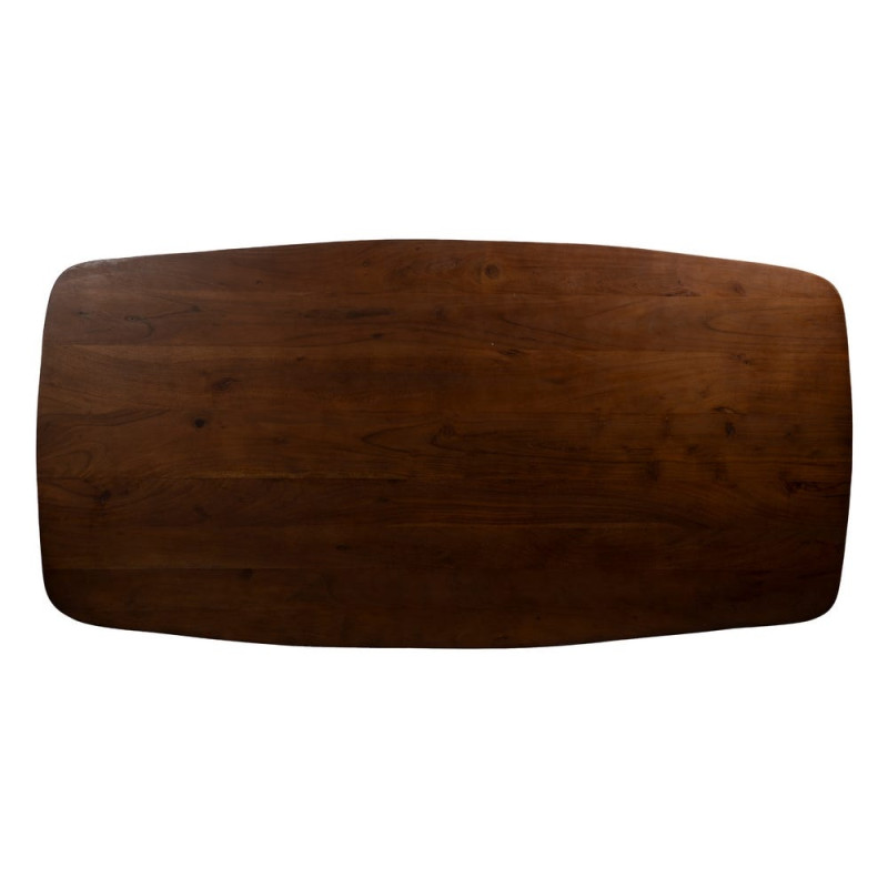 Table à manger 6 personnes en acacia brun 180x90 cm Farenisa Ixia - 7