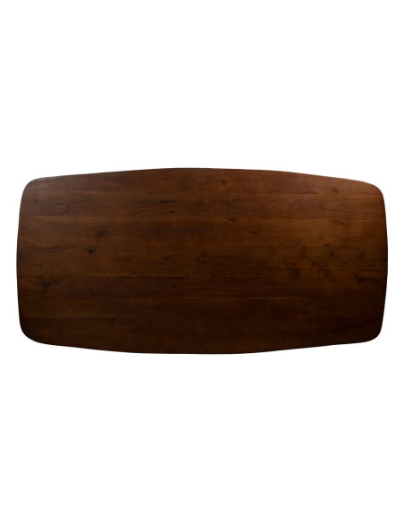 Table à manger 6 personnes en acacia brun 180x90 cm Farenisa Ixia - 7