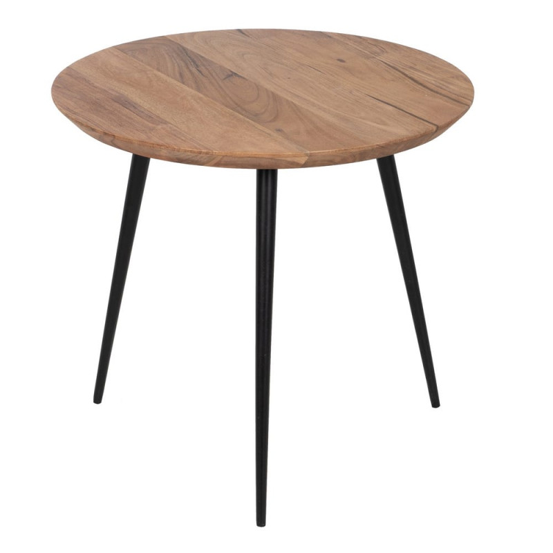 Lot de 2 tables basses gigognes rondes acacia 70/50 cm Arelela Ixia - 3