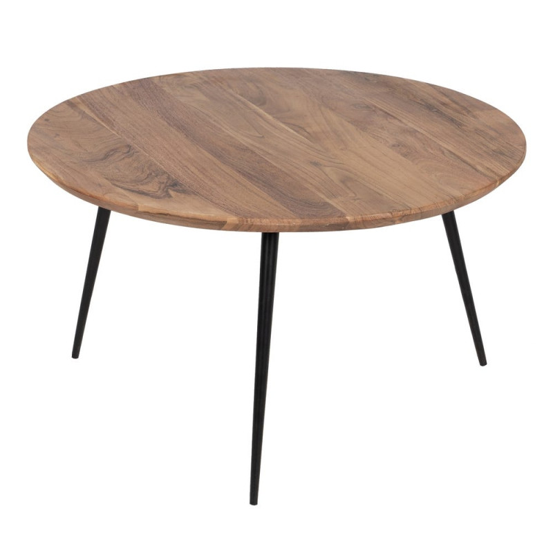 Lot de 2 tables basses gigognes rondes acacia 70/50 cm Arelela Ixia - 4