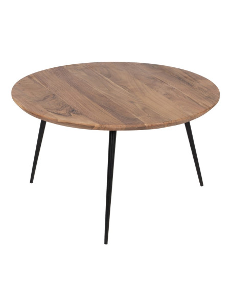 Lot de 2 tables basses gigognes rondes acacia 70/50 cm Arelela Ixia - 4