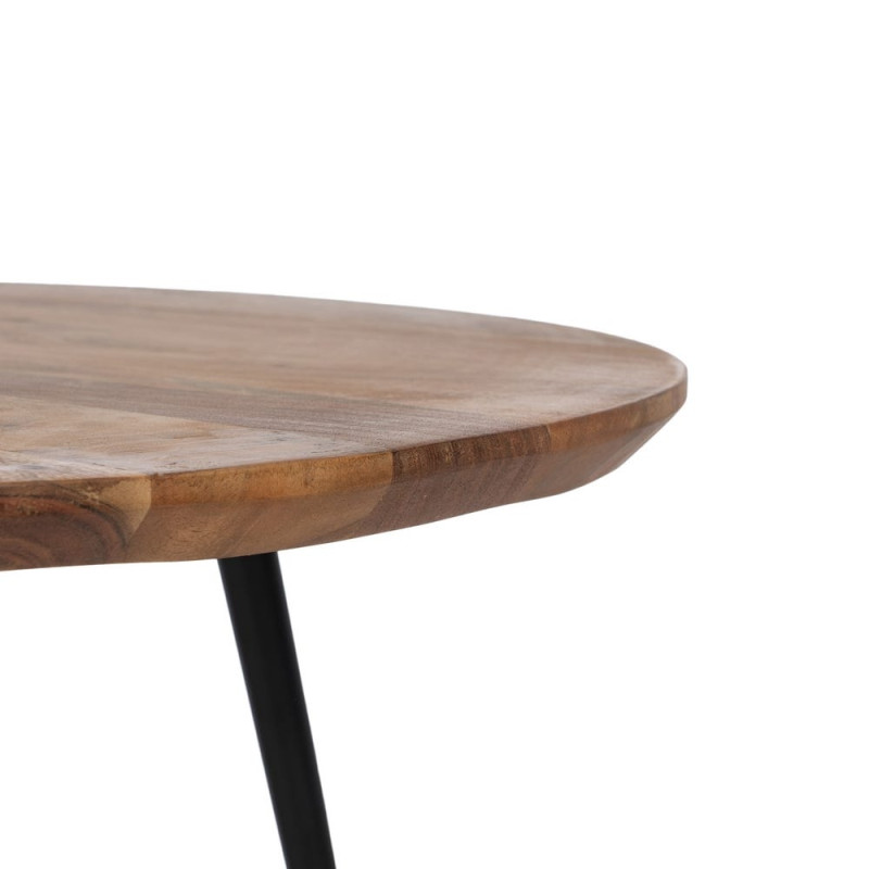 Lot de 2 tables basses gigognes rondes acacia 70/50 cm Arelela Ixia - 6
