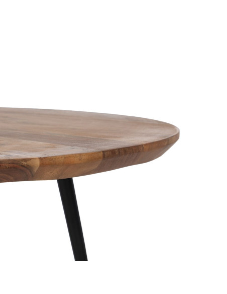 Lot de 2 tables basses gigognes rondes acacia 70/50 cm Arelela Ixia - 6
