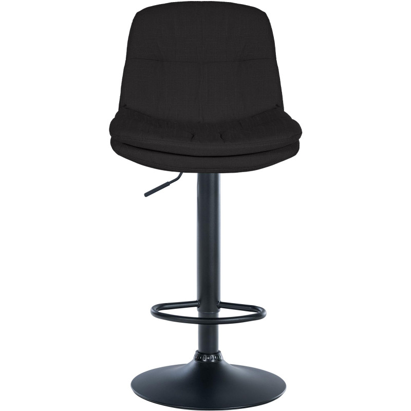 Tabouret de bar réglable pivotant en tissu noir 64-85 cm Dervian  - 2