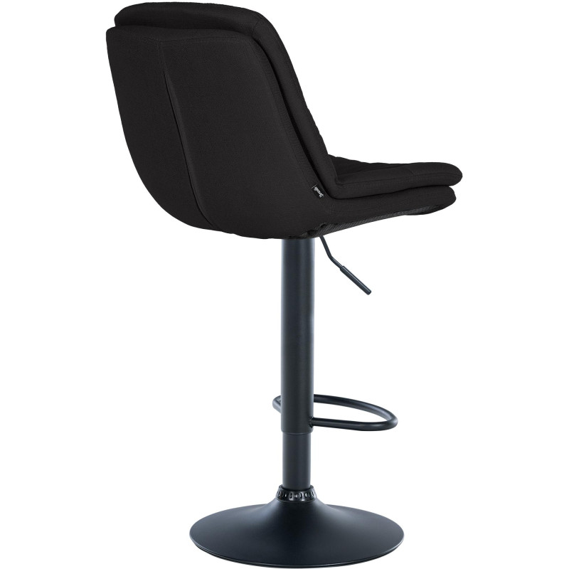 Tabouret de bar réglable pivotant en tissu noir 64-85 cm Dervian  - 3
