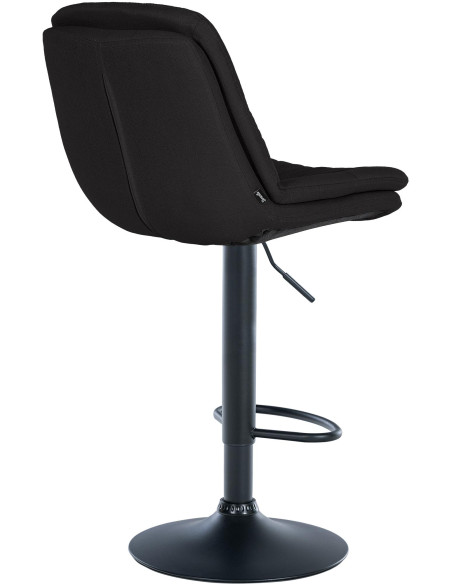 Tabouret de bar réglable pivotant en tissu noir 64-85 cm Dervian  - 3
