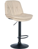 Tabouret de bar réglable tissu crème 64-85 cm Dervian