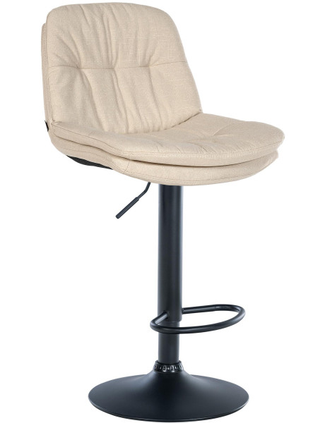 Tabouret de bar réglable tissu crème 64-85 cm Dervian  - 1