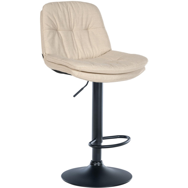 Tabouret de bar réglable tissu crème 64-85 cm Dervian  - 1