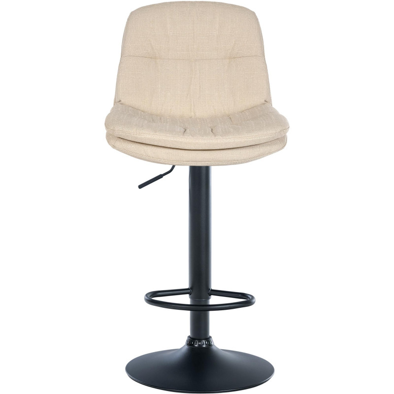 Tabouret de bar réglable tissu crème 64-85 cm Dervian  - 2