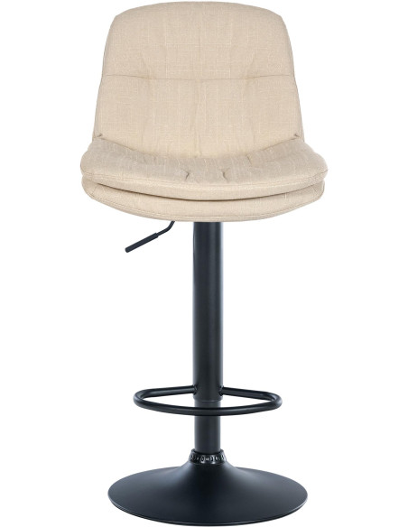 Tabouret de bar réglable tissu crème 64-85 cm Dervian  - 2