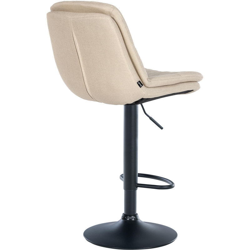 Tabouret de bar réglable tissu crème 64-85 cm Dervian  - 3