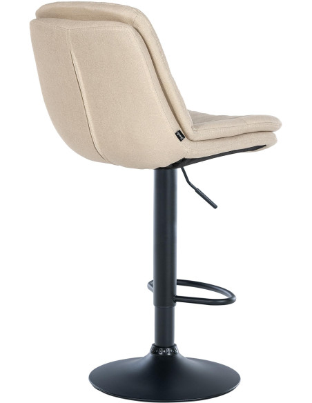 Tabouret de bar réglable tissu crème 64-85 cm Dervian  - 3