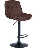Tabouret de bar réglable tissu marron chocolat Dervian